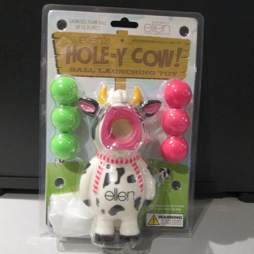 NWT 2012 Ellen's Hole-Y Cow Foam Ball Launching Toy Game Ellen DeGeneres Show
